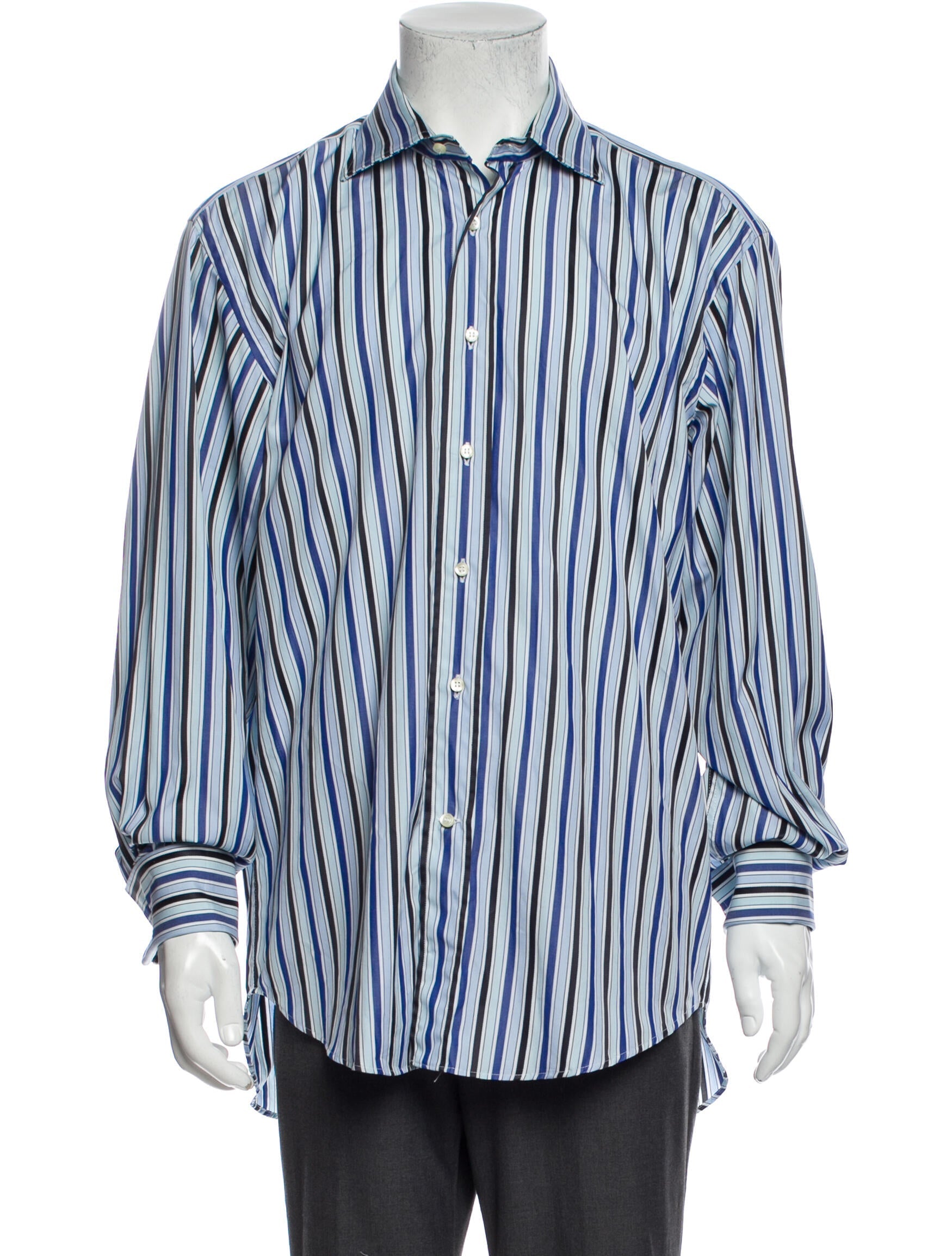 The RealReal,Etro, Etro Blue Striped Button Up Shirt, Blue, Extra Large-50-TagXL