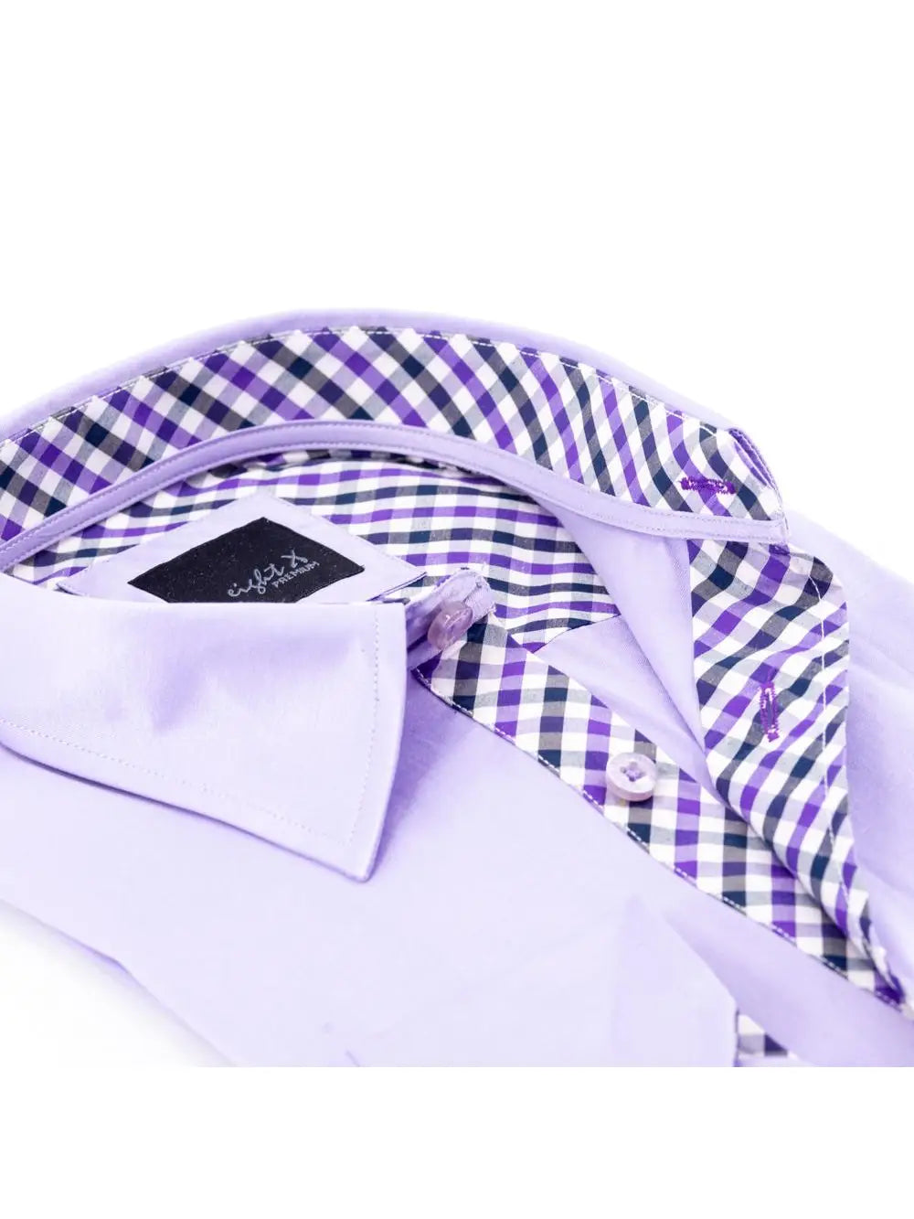 Faire,Eight X, Eight X Purple Satin Slim Fit Long Sleeve Button Up Shirt, Purple, Small-41-TagM