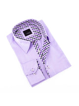 Eight X Purple Satin Slim Fit Long Sleeve Button Up Shirt