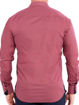 ,Maceoo, Maceoo Red Geo Print Long Sleeve Shirt, Red, Medium-44-TagM