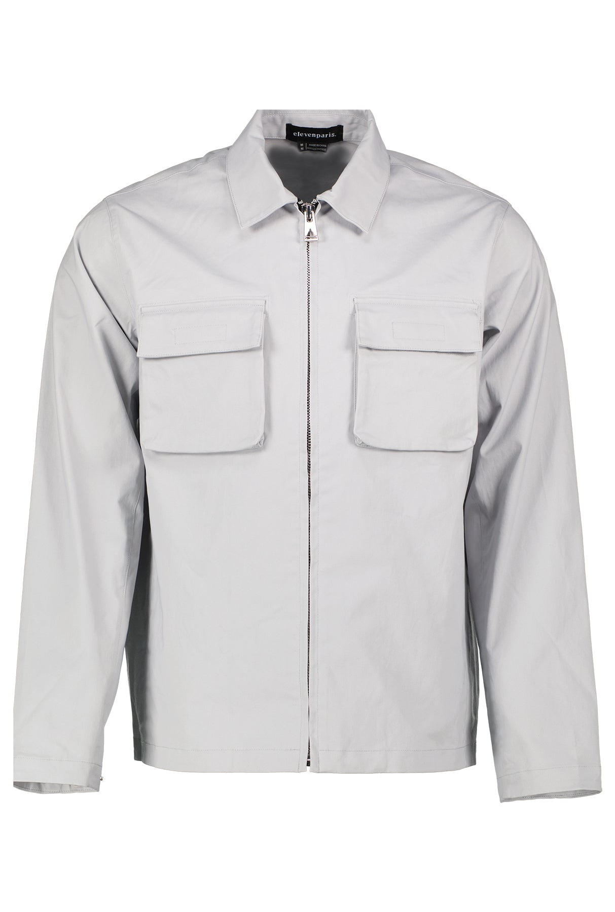 Wholesale,Eleven Paris, Eleven Paris Light Grey Lightweight Zip Up Jacket With Two Chest Pockets, Grey, Medium-46-TagS