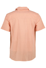 Eleven Paris Orange Floral Batik Camp Collar Short Sleeve Shirt