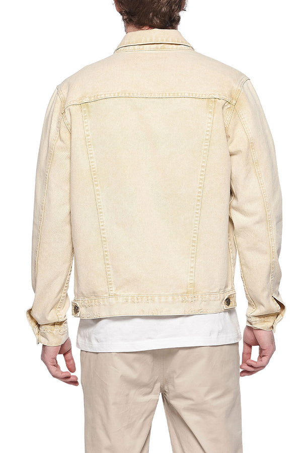 Eleven Paris Pastel Yellow Washed Denim Jacket