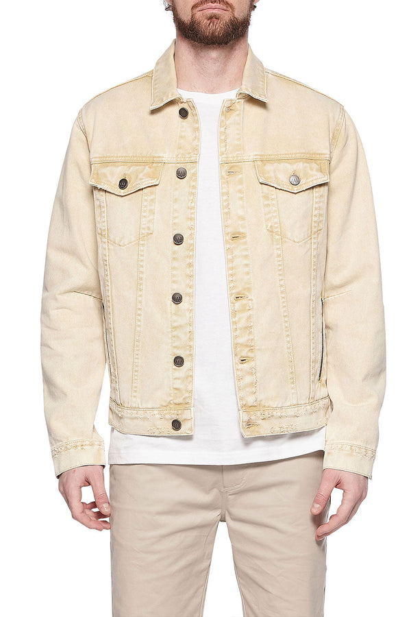 Eleven Paris Pastel Yellow Washed Denim Jacket