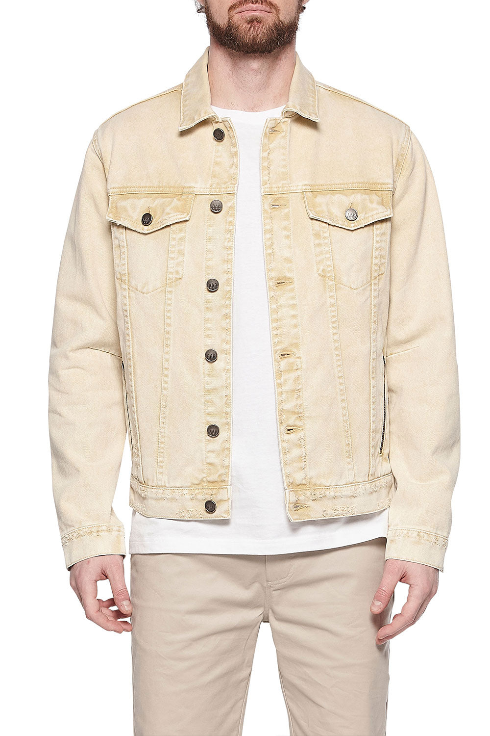 Wholesale,Eleven Paris, Eleven Paris Pastel Yellow Washed Denim Jacket, Yellow, Extra Large-50-TagXXL