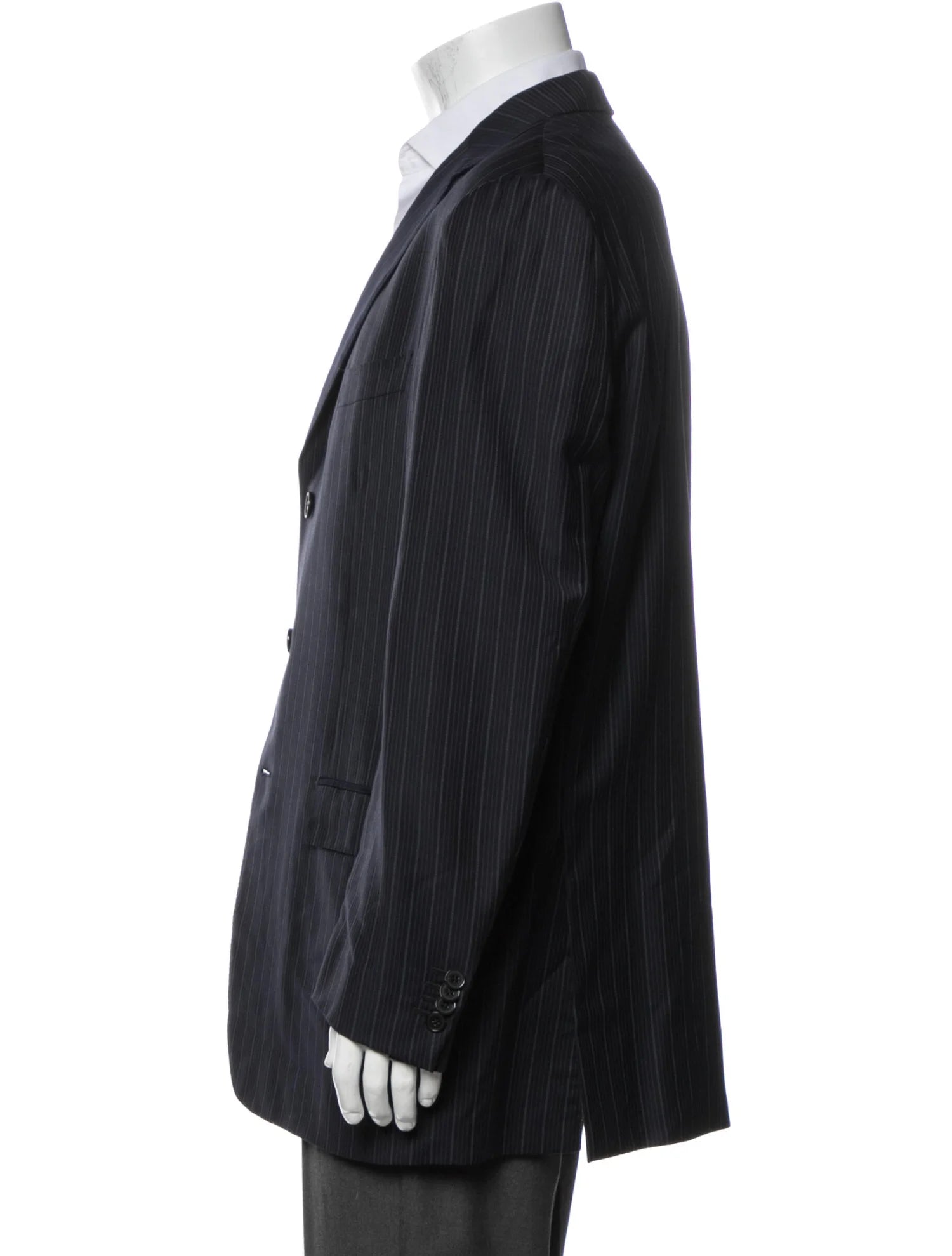 The RealReal,Ermenegildo Zegna, Ermenegildo Zegna Dark Navy Multi Striped Blazer, Blue, Large-46-TagL