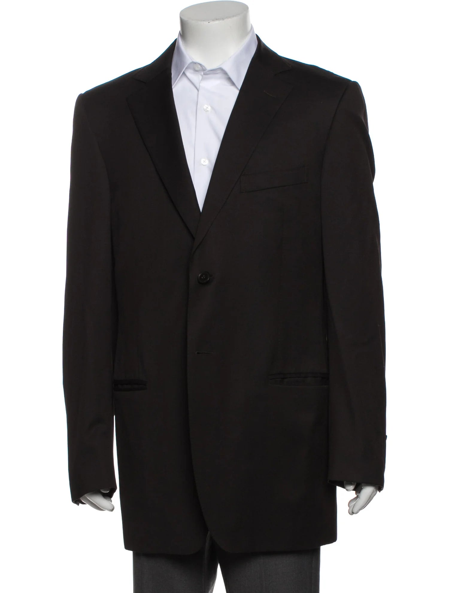 The RealReal,Ermenegildo Zegna, Ermenegildo Zegna Grey Solid Wool Blazer, Grey, Medium-44-TagM