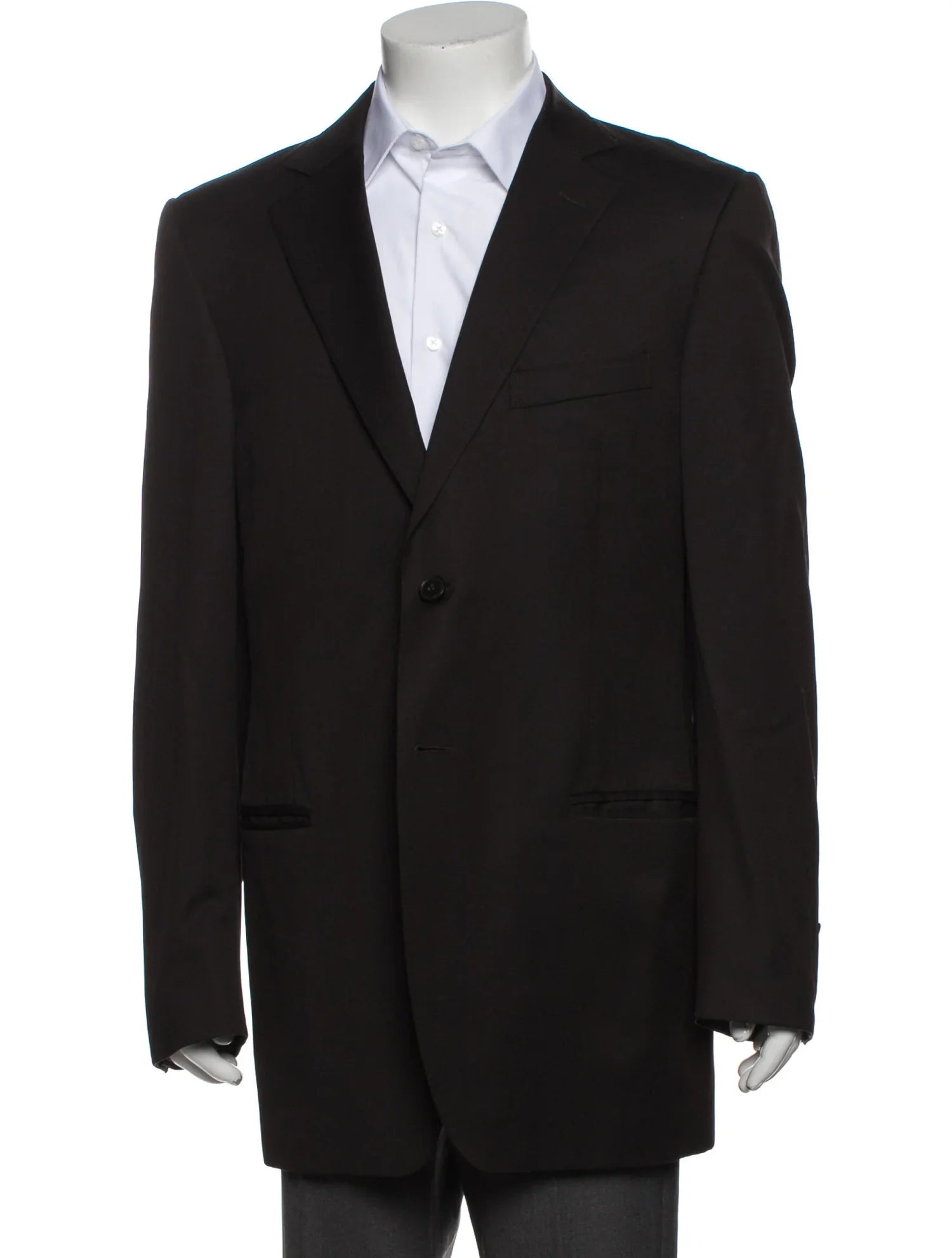 The RealReal,Ermenegildo Zegna, Ermenegildo Zegna Grey Solid Wool Blazer, Grey, Medium-44-TagM