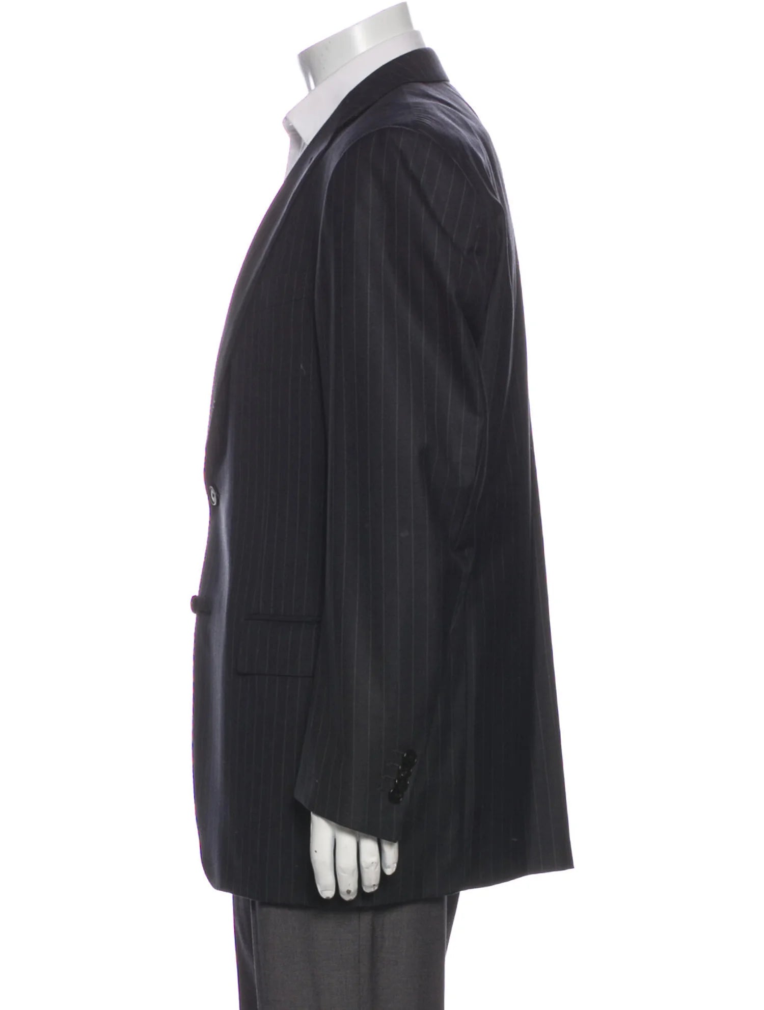 The RealReal,Ermeneglido Zegna, Ermenegildo Zegna Charcoal Pinstripe Wool Blazer, Grey, Extra Large-52-Tag52