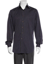 Etro Black & Purple Striped Long Sleeve Shirt