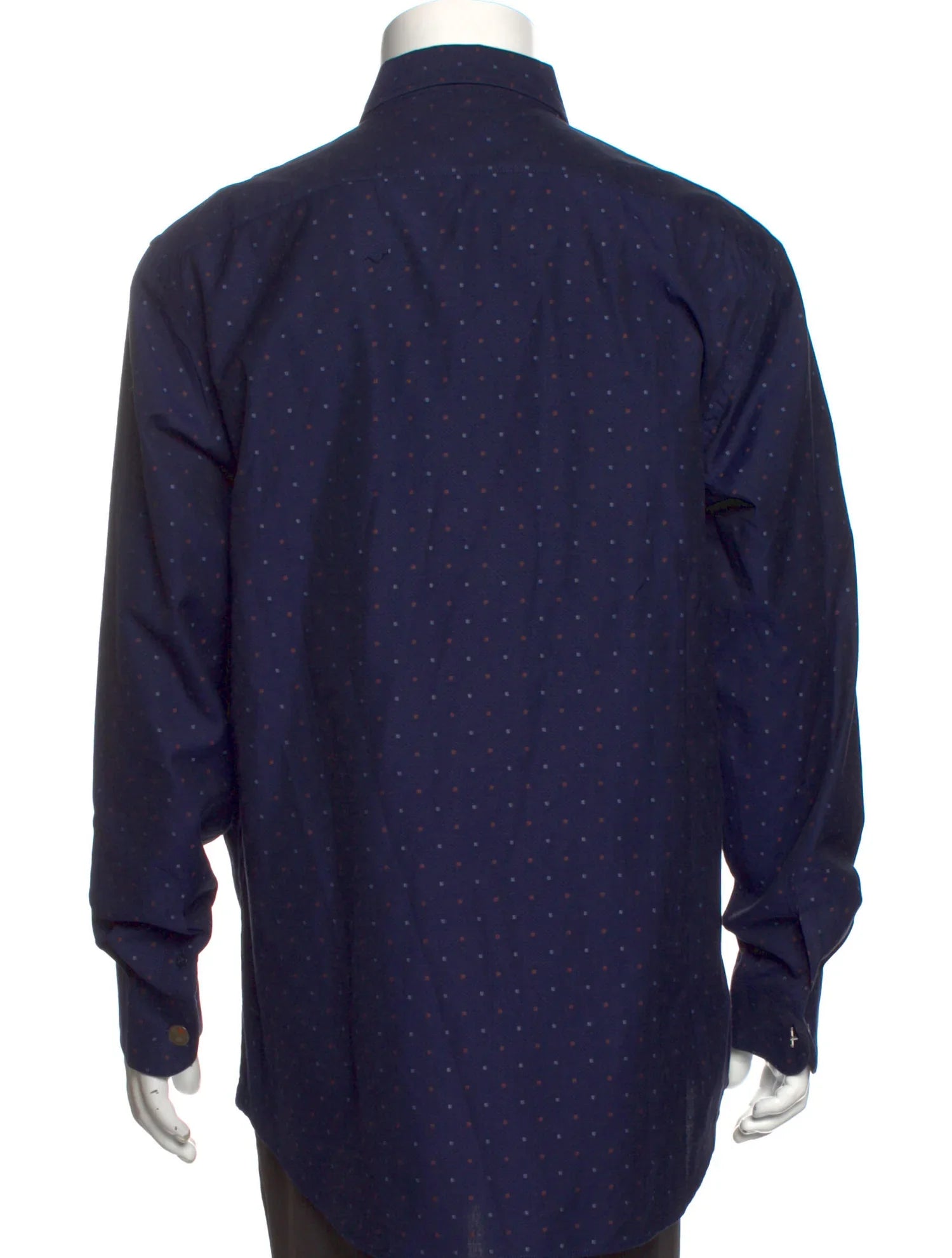 The RealReal,Etro, Etro Navy Dot Print Long Sleeve Button Up, , 