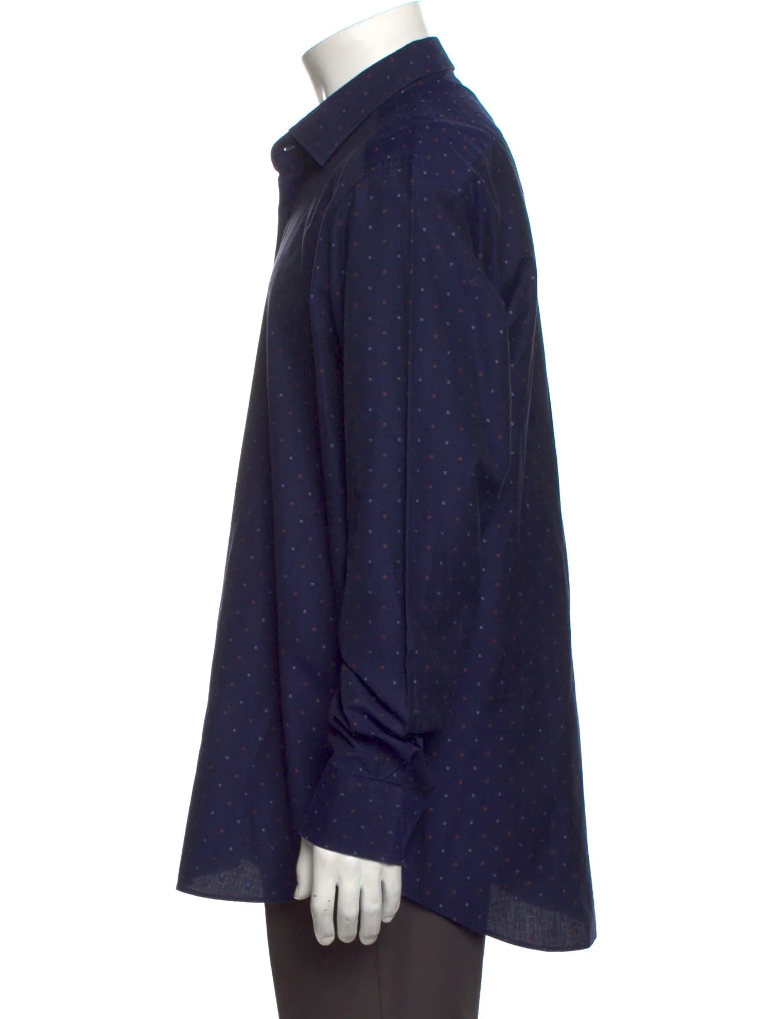 The RealReal,Etro, Etro Navy Dot Print Long Sleeve Button Up, , 