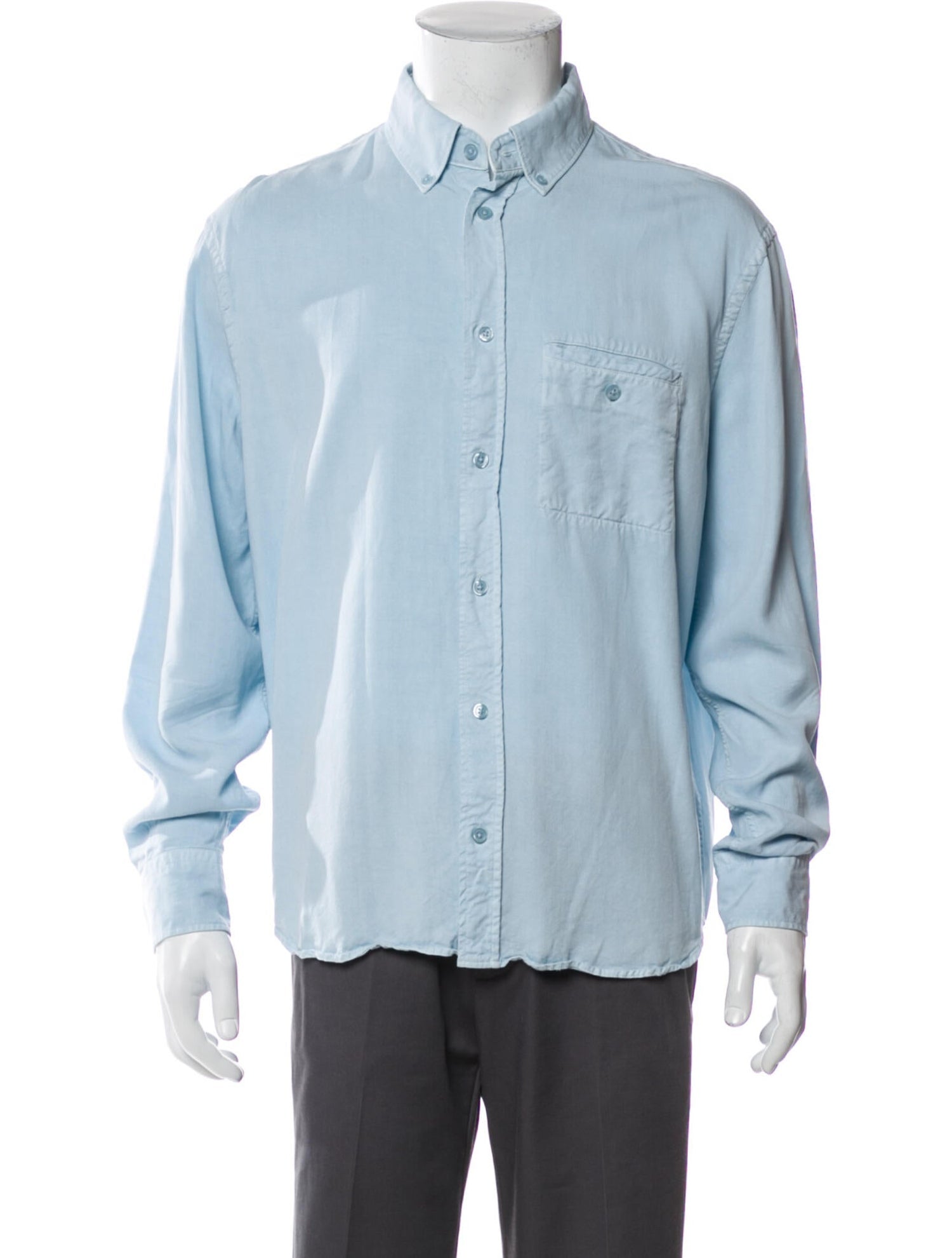 The RealReal,Filippa K, Filippa K Light Blue Front Pocket Button Up Shirt, Blue, Large-47-