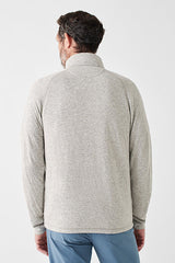 Faherty Light Grey Heathered Quarter Zip Pullover Sweatshirt