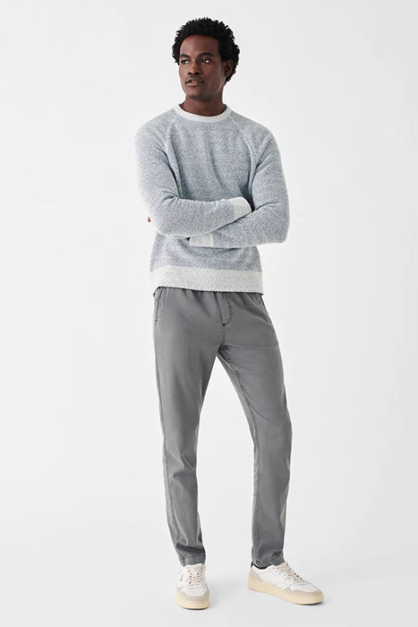 Otrium,Faherty, Faherty Light Blue & White Boucle Raglan Longsleeve Crewneck Sweatshirt, Blue, Small-41-TagS