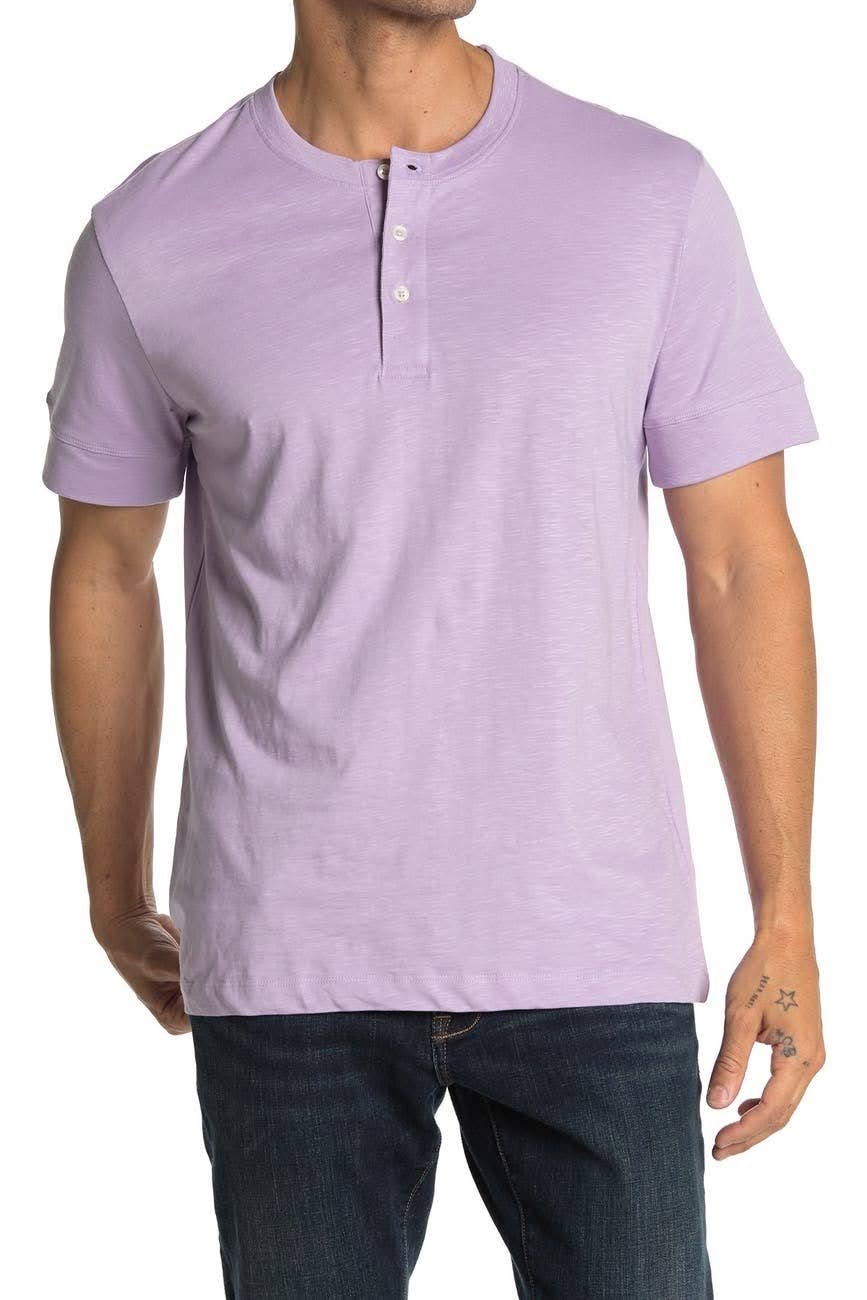 Nordstrom Rack, DKNY Lilac Short Sleeve Henley, Purple, Medium-41-TagM