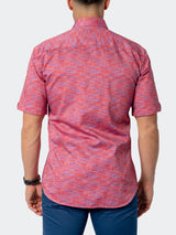 ,Maceoo, Maceoo Red Abstract Print Short Sleeve Shirt, Red, Medium-43-TagM