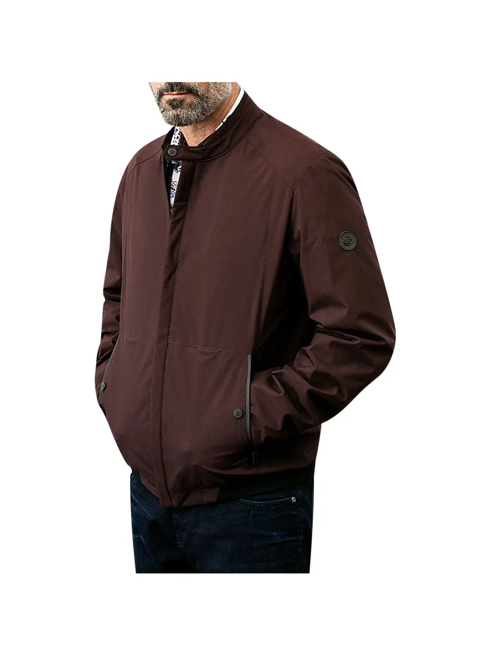 Faire,Bottega (Garnet), Bottega Maroon Waterproof Nylon Zip Up Jacket, Red, Extra Large-51-Tag58