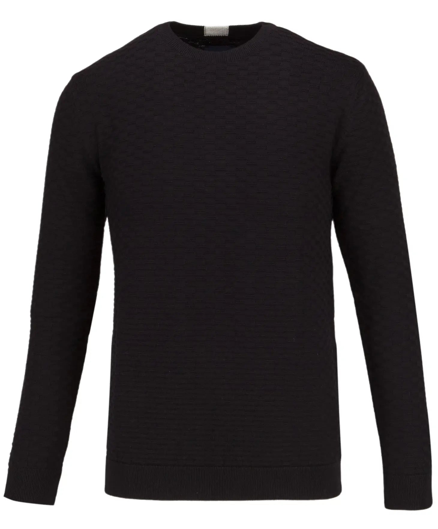 Faire,Guide London, Guide London Black Textured Front Crewneck Sweater, Black, Large-41-TagL