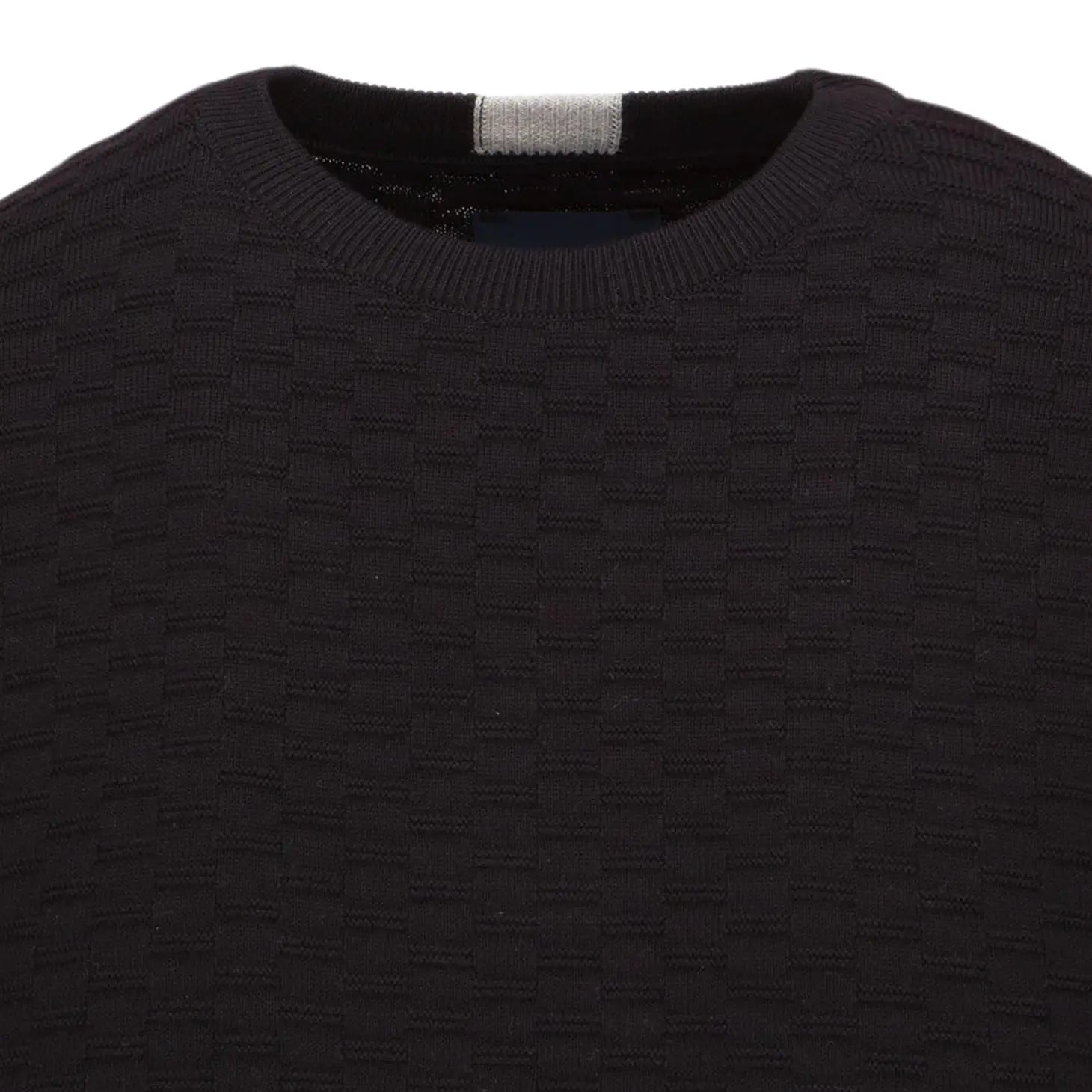 Faire,Guide London, Guide London Black Textured Front Crewneck Sweater, Black, Medium-40-
