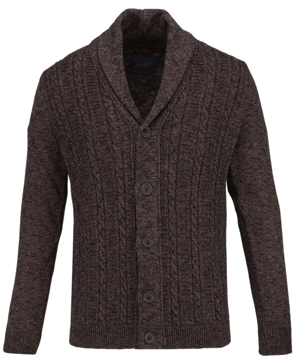 Guide London Brown Shawl Collar Cardigan