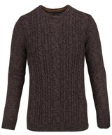 Guide London Dark Brown & Black Cable Knit Sweater