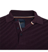 Guide London Dark Purple Textured Polo Sweater
