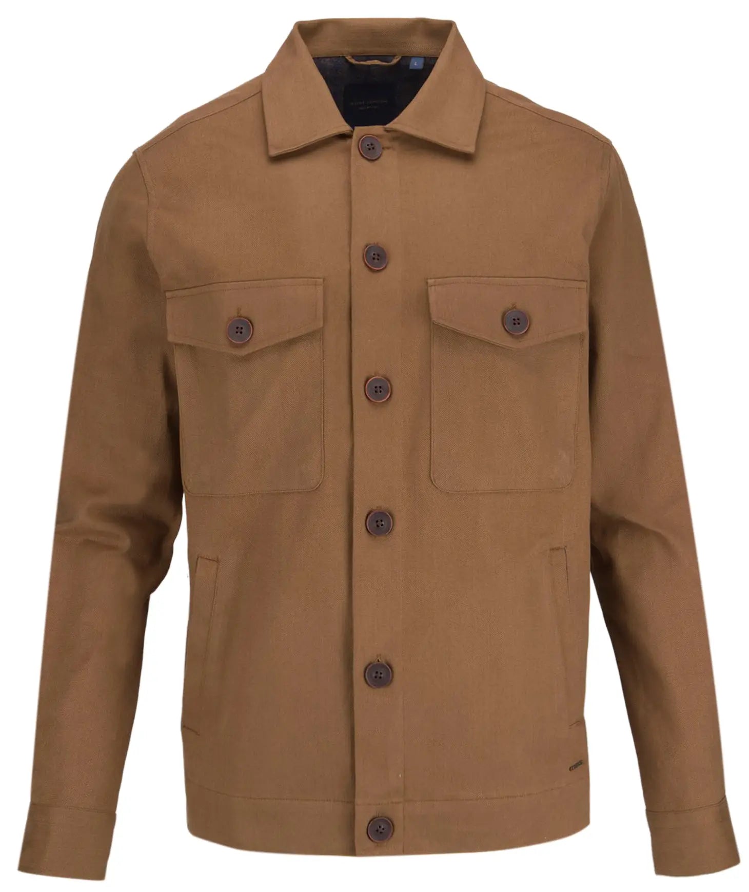 Faire,Guide London, Guide London Dark Tan Double Chest Pocket Button Up Jacket, Brown, Large-46-TagL