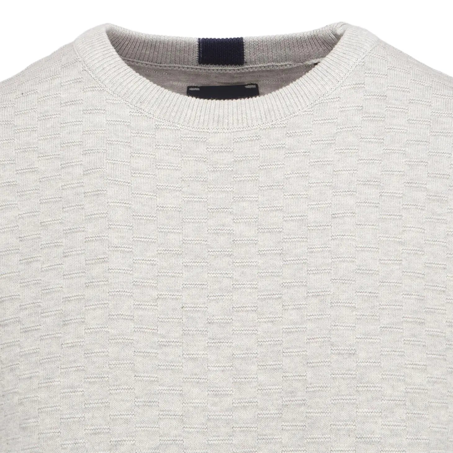 Faire,Guide London, Guide London Grey Textured Front Crewneck Sweater, Grey, Medium-40-