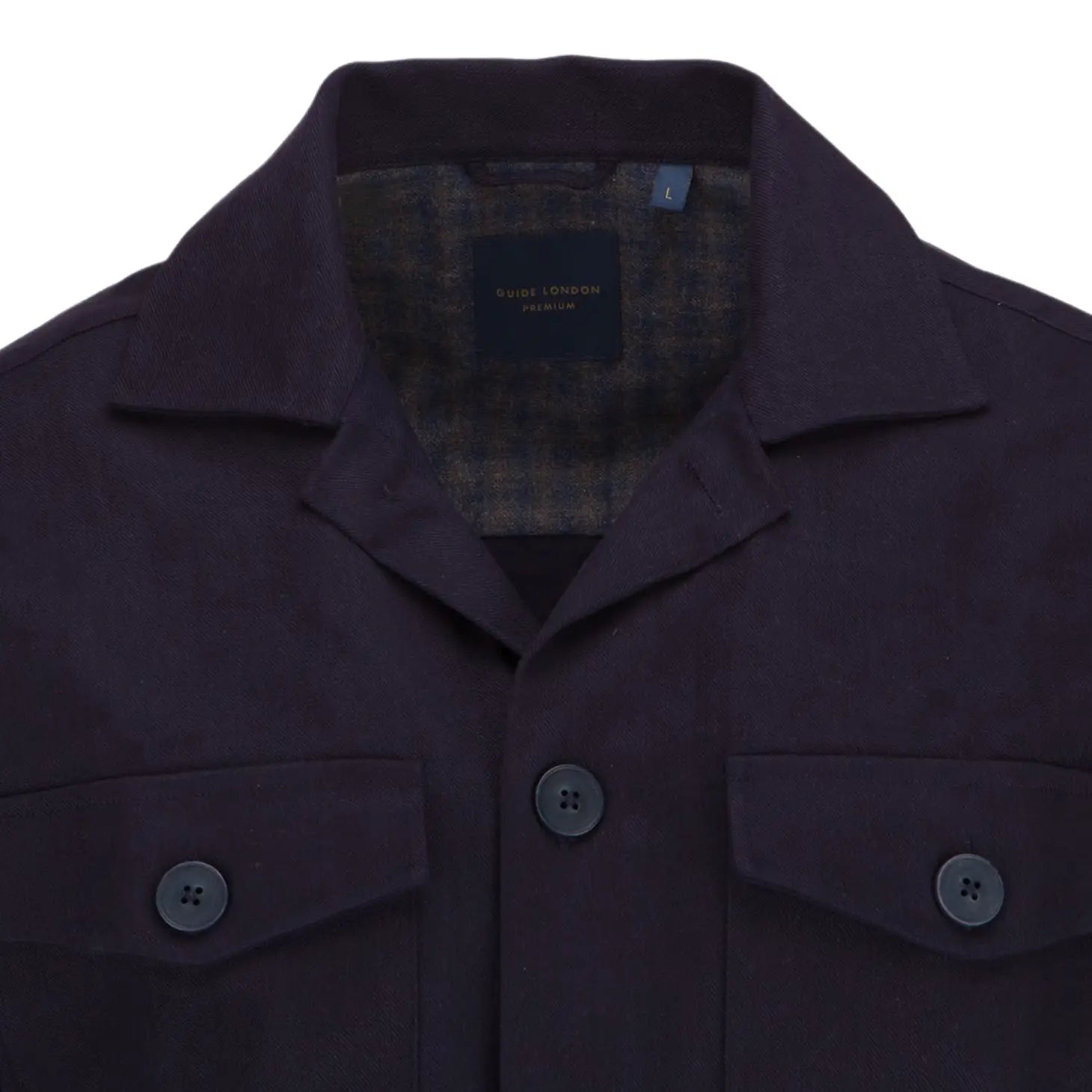 Faire,Guide London, Guide London Navy Double Chest Pocket Button Up Jacket, Blue, Extra Large-49-TagXL