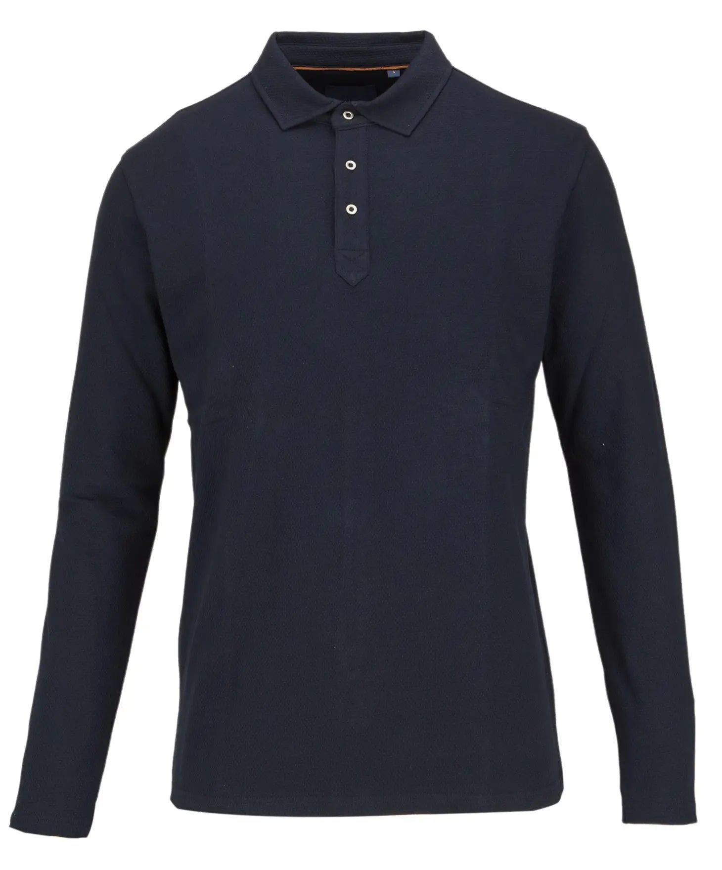 Faire,Guide London, Guide London Navy Pique Knit Long Sleeve Polo, Blue, Medium-42-TagXL