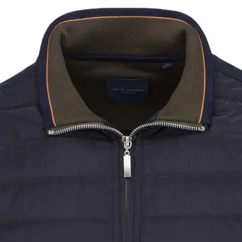 Faire,Guide London, Guide London Navy Puffer Front Knit Jacket, Blue, Large-44-TagL