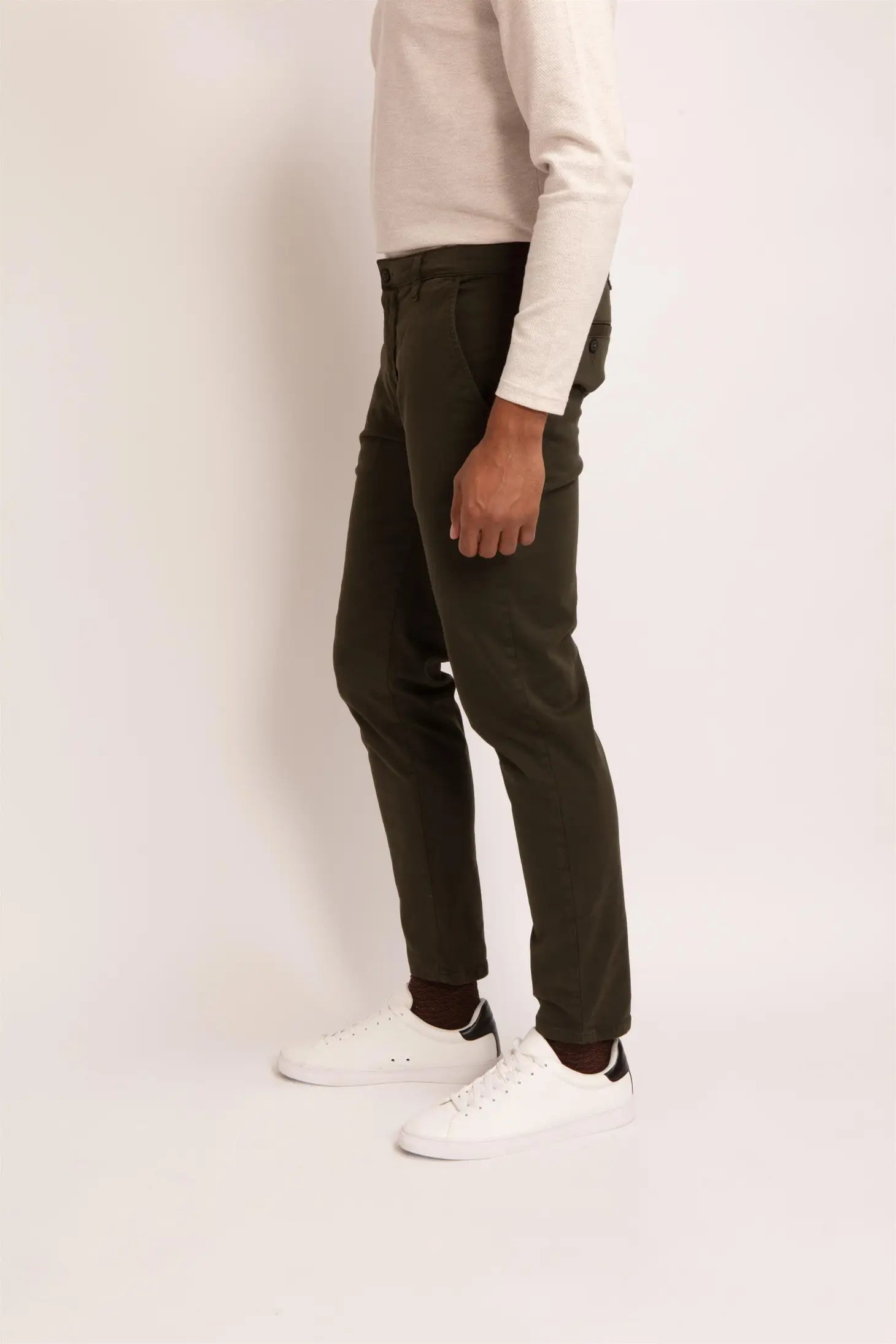 Faire,Guide London, Guide London Olive Green Chino Pants, Green, 34W-30L-Tag34