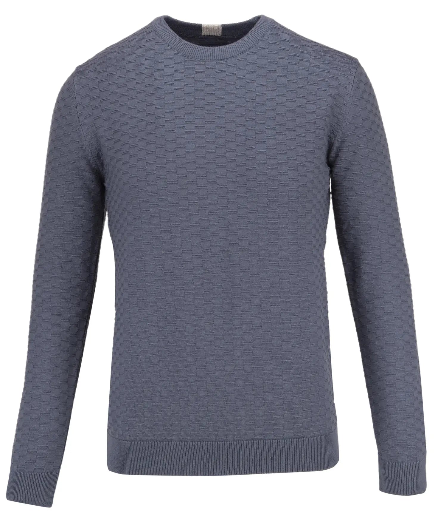 Faire,Guide London, Guide London Pastel Blue Grey Textured Front Crewneck Sweater, Blue, Large-42-TagL