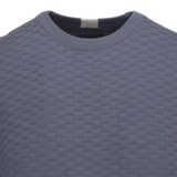 Guide London Pastel Blue Grey Textured Front Crewneck Sweater