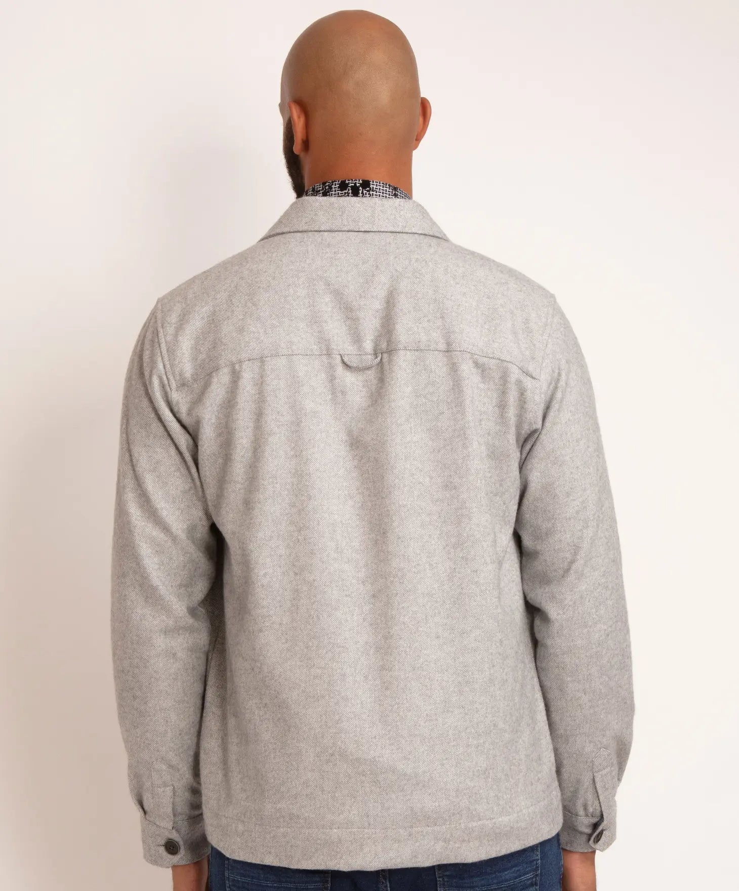 Faire,Guide London, Guide London Light Grey Brushed Herringbone Shacket, Grey, Extra Large-49-TagXL