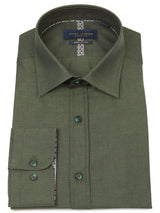 Guide London Green Solid Long Sleeve Button Up Shirt