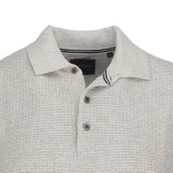 Guide London Light Grey Jacquard Short Sleeve Button Up Polo