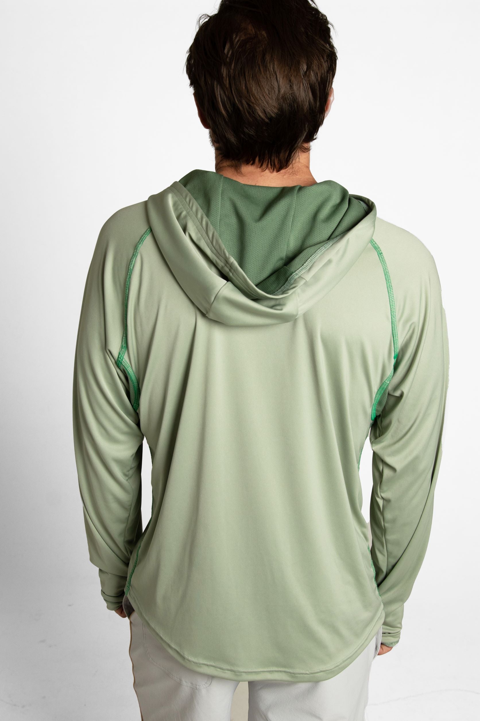 Brand Partner,Wise River, Wise River Desert Sage South Fork Sun Hoodie, Green, Medium-45-TagM