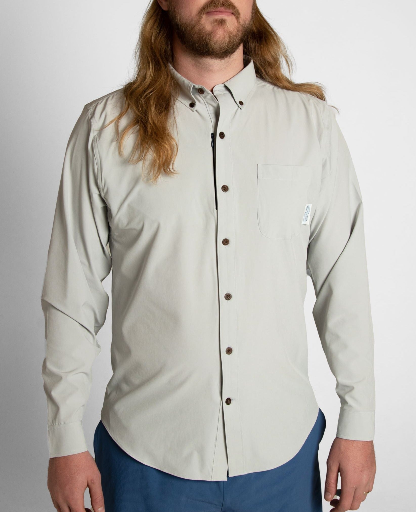 Brand Partner,Wise River, Wise River Vapor Pettengill Shirt, Grey, Large-46-TagL