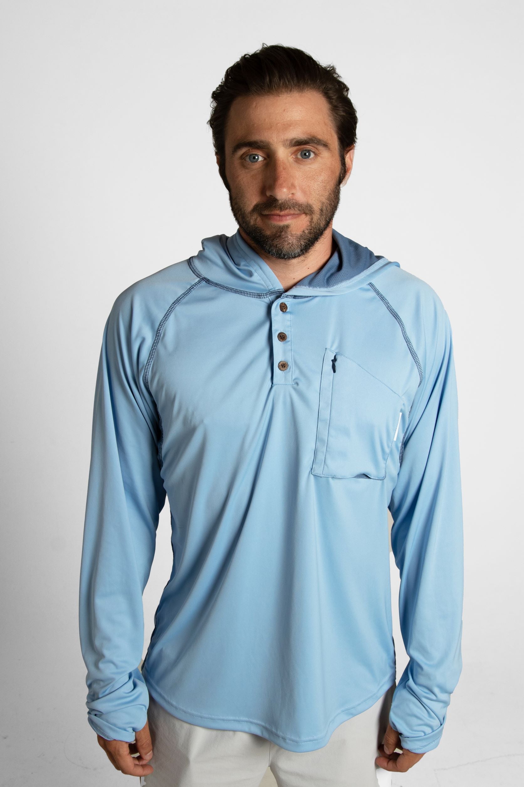 Brand Partner,Wise River, Wise River Blue South Fork Sun Hoodie, Blue, Extra Extra Large-50-TagL