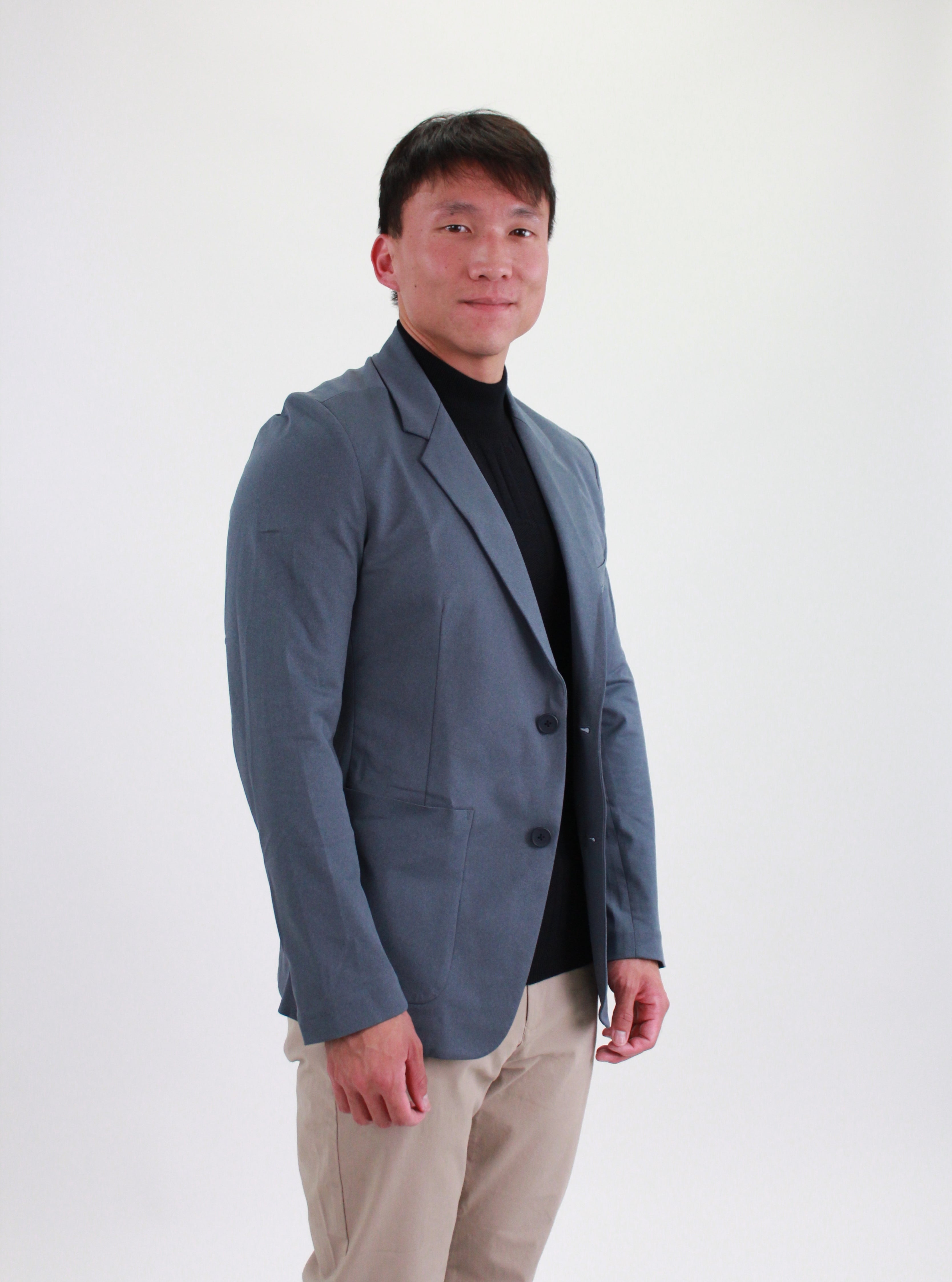 Wholesale,Ministry of Supply, Ministry of Supply Heather Indigo 4 Way Stretch Kinetic Blazer, Blue, Small-38-TagS