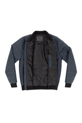 Industry Clothing Grey Blue Textured Alternative Down Bomber Jacket