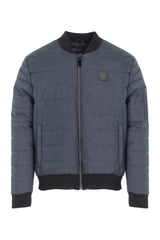 Industry Clothing Grey Blue Textured Alternative Down Bomber Jacket