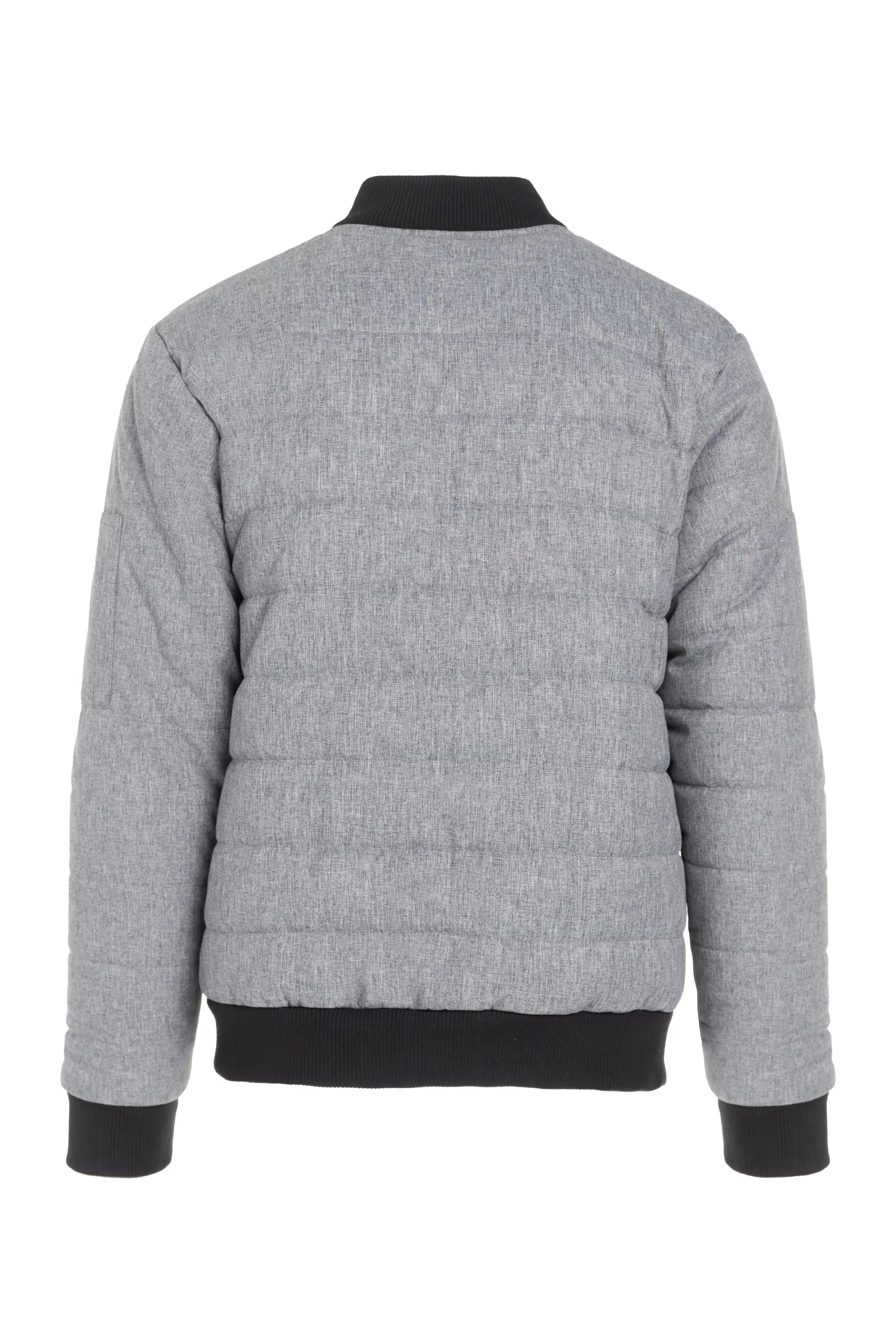 Faire,Industry Clothing, Industry Clothing Light Grey Textured Alternative Down Bomber Jacket, Grey, Extra Large-49-TagXL