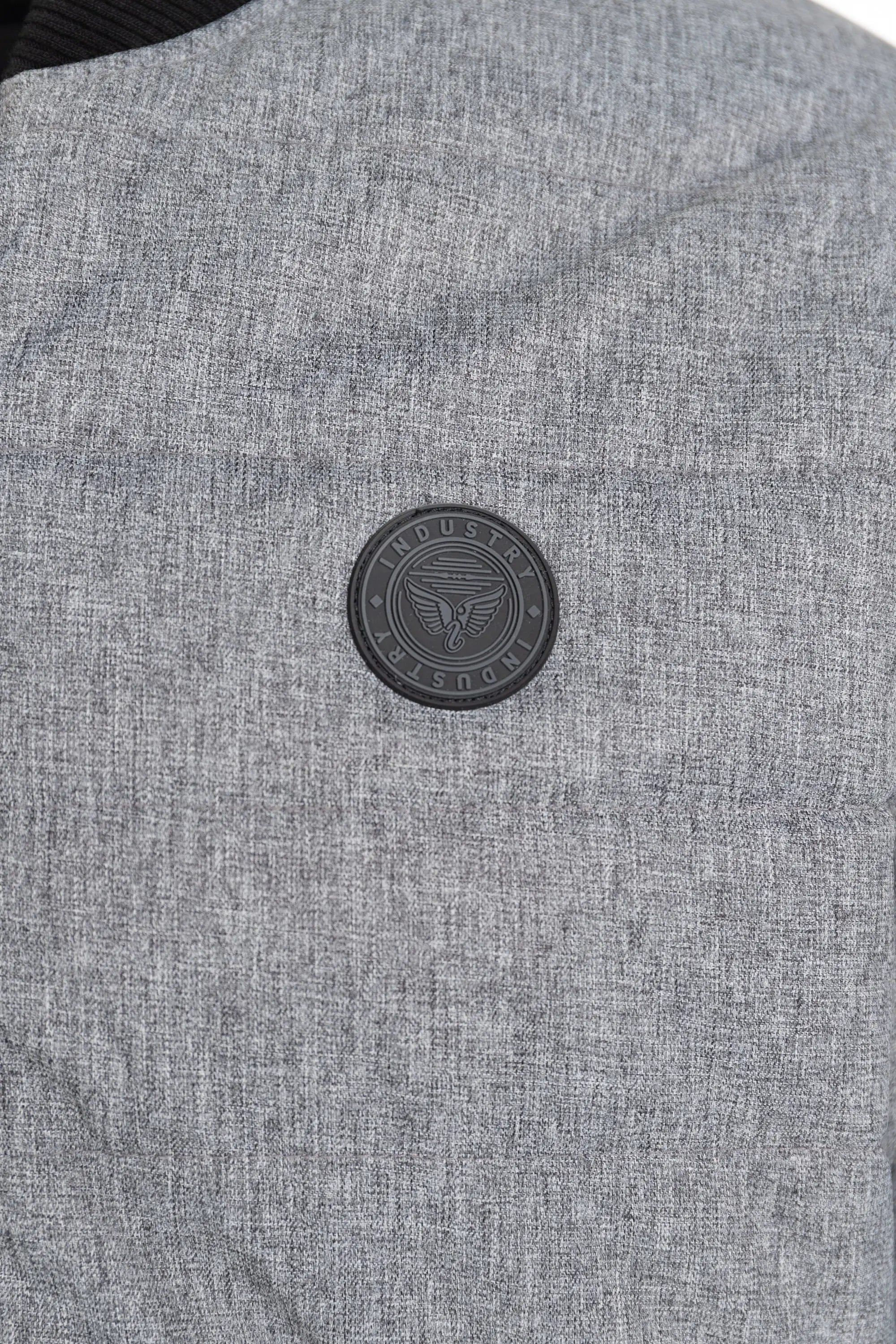 Faire,Industry Clothing, Industry Clothing Light Grey Textured Alternative Down Bomber Jacket, Grey, Extra Large-49-TagXL