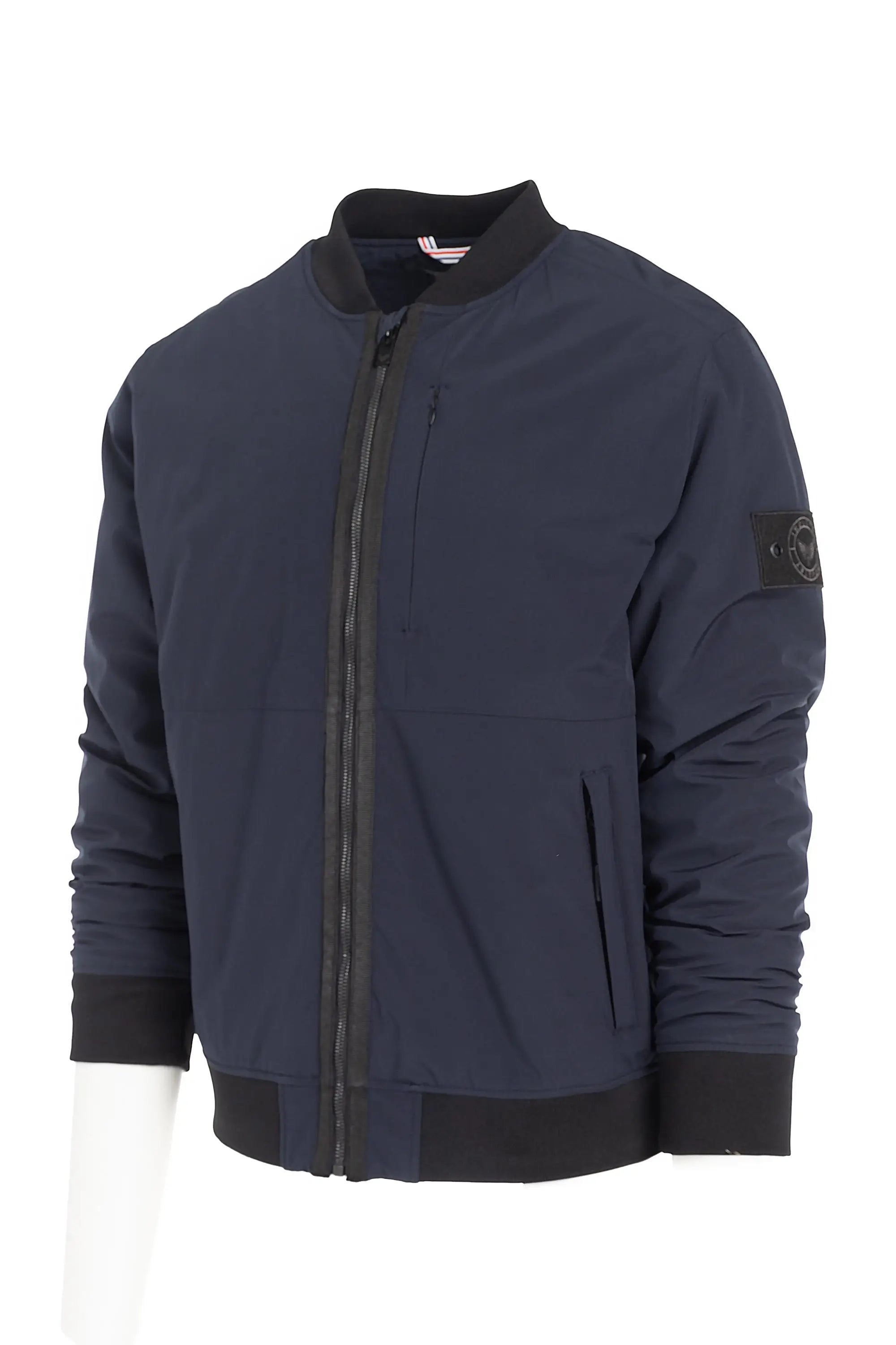 Faire,Industry Clothing, Industry Clothing Navy 4 Way Stretch Alternative Down Bomber Jacket, Blue, Medium-46-TagM