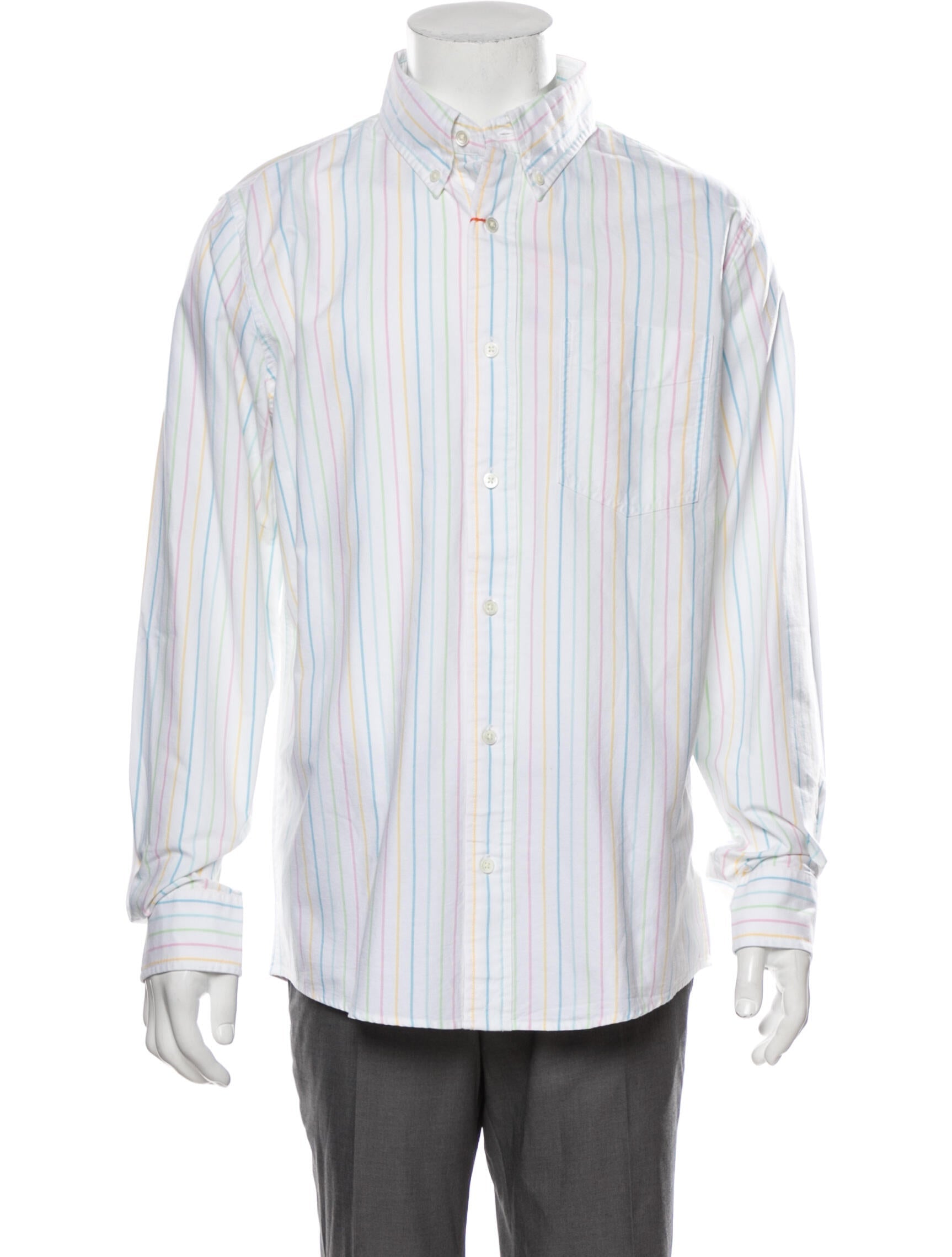 The RealReal,Jack Spade, Jack Spade White Colorful Stripe Button Down Shirt, White, Large-46-TagL