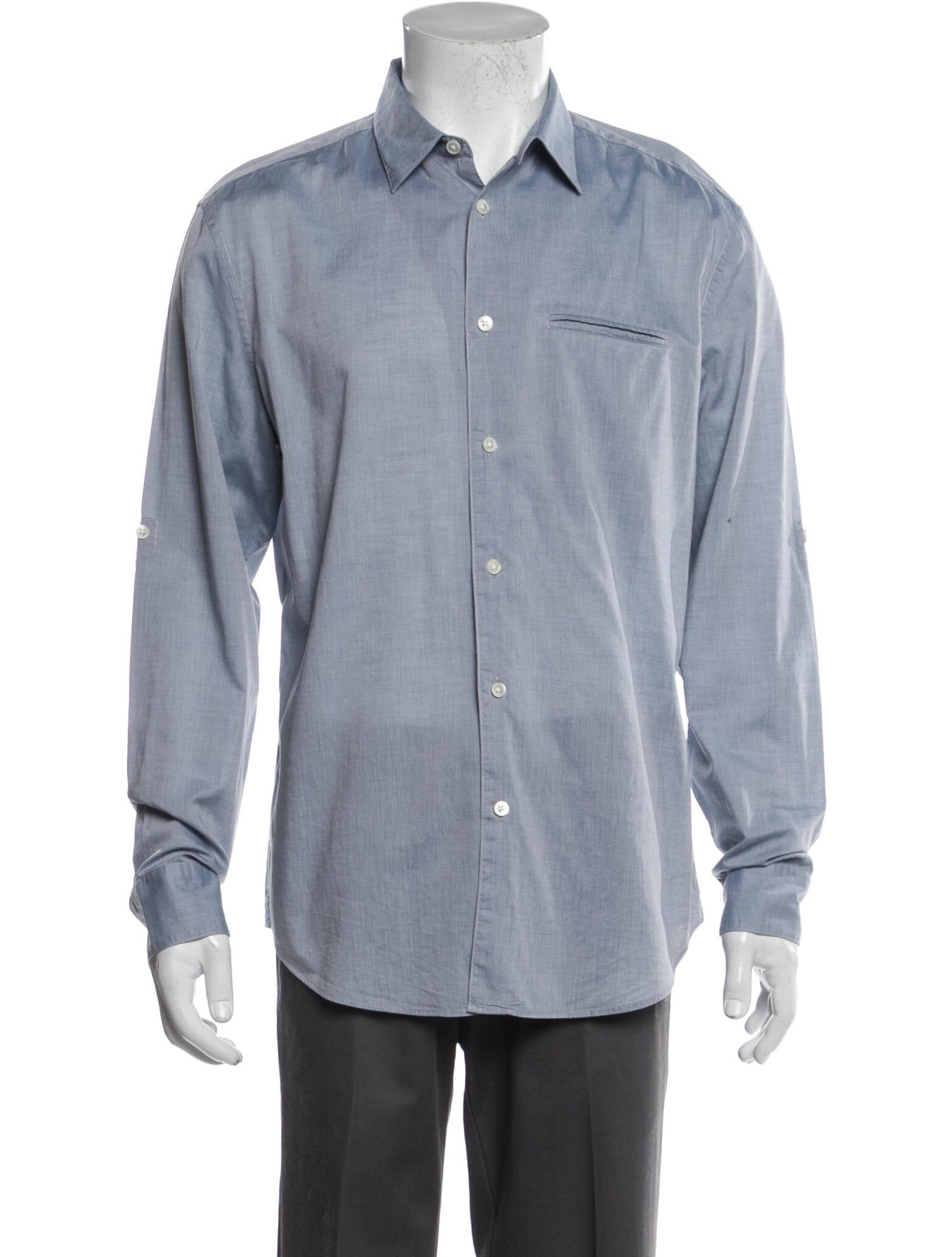 The RealReal, John Varvatos Grey Button Up Shirt, Grey, Medium-42-TagM
