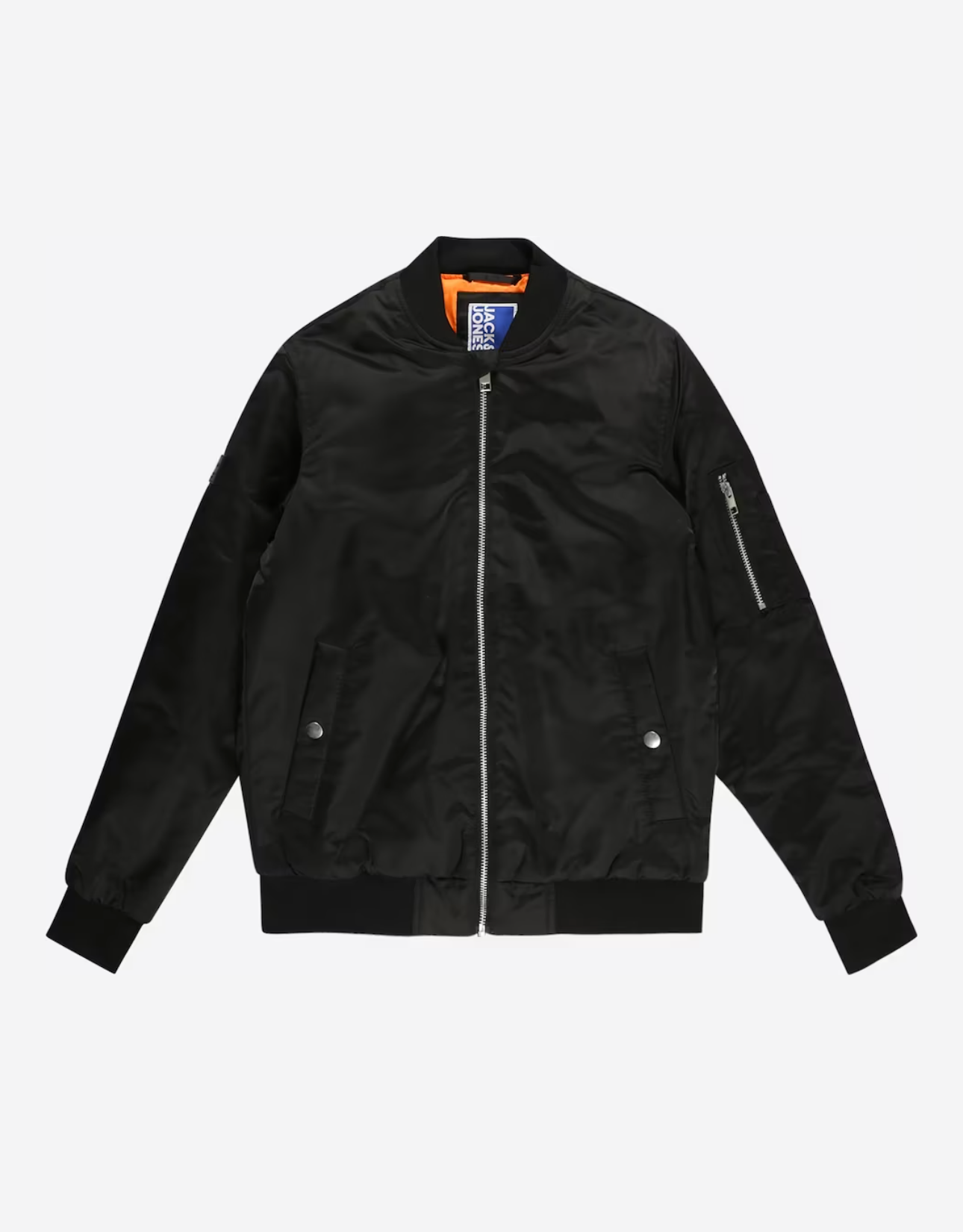 Wholesale,Jack & Jones, Jack & Jones Black Nylon Zip Up Padded Bomber Jacket, Black, Large-47-TagL